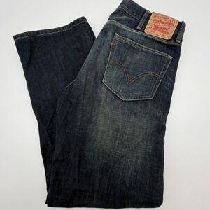 Levis 505 Mens Straight Fit Dark Wash Denim Blue Jeans 38x34 100% Cotton